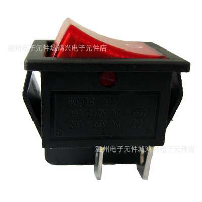 【帶燈 生產(chǎn)廠家 船型開關(guān)KCD4 電源開關(guān)/ 翹板 阻燃4腳 二檔】?jī)r(jià)格,廠家,圖片,電工開關(guān),溫州電子元件城鴻興電子元件店-